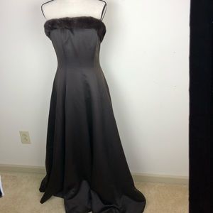 Victor Costa by Nahdree | Brown Strapless Dress